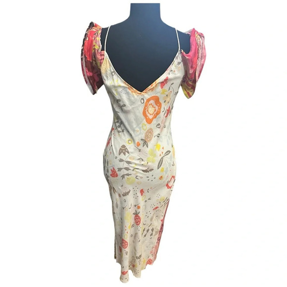 Anthropologie Premium Designer Bl^nk London Body Con Floral MIDI Dress Resort - Picture 2 of 7